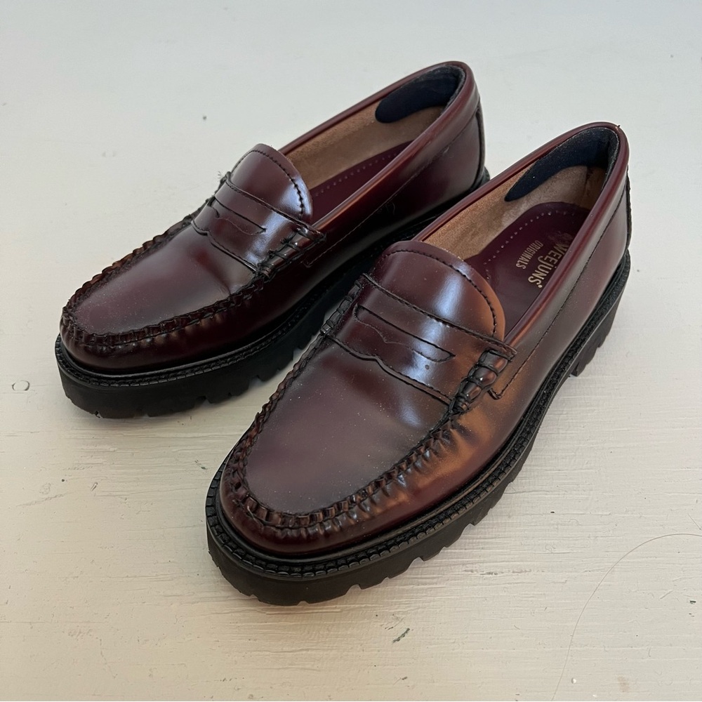 GH Bass Weejuns Whitney Super Log Sole Loafers in Wine